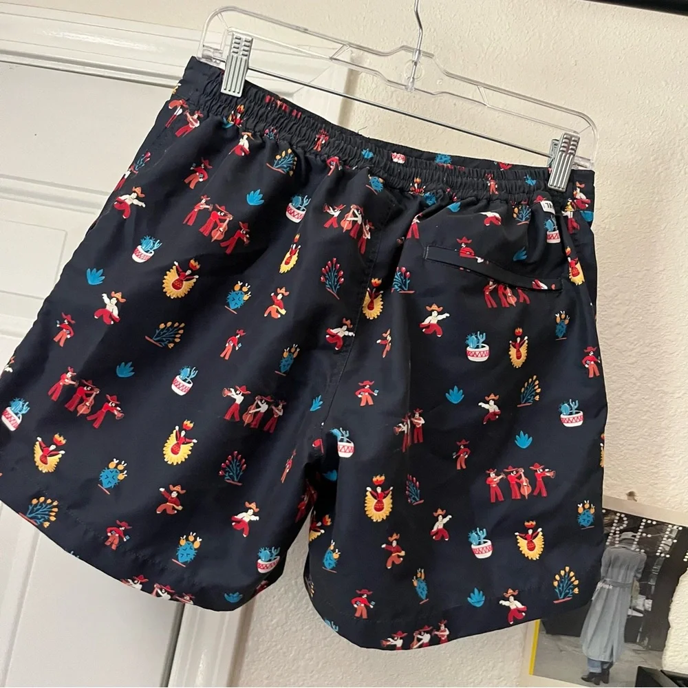 THORSUN black cactus‎ southwest print swim trunks